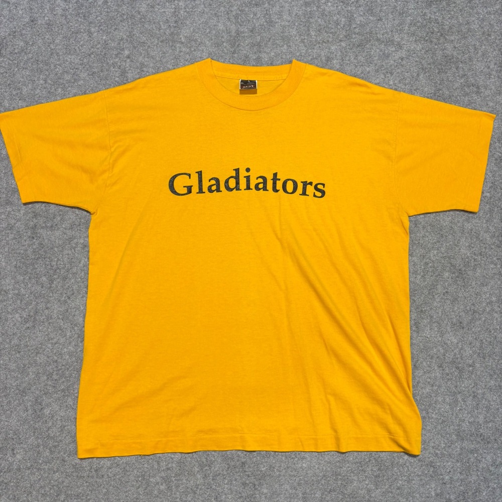 Vintage Caesars Palace Gladiators T Shirt XL Yellow Single Stitch Made in USA